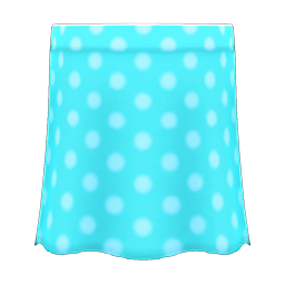 Long Polka Skirt Light blue