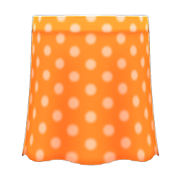 Long Polka Skirt Orange