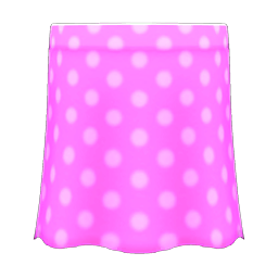 Long Polka Skirt Pink