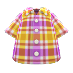 Madras Plaid Shirt Purple