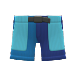 Animal Crossing Multicolor Shorts|Blue Image