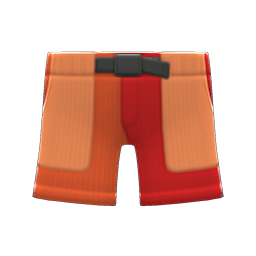 Multicolor Shorts Red