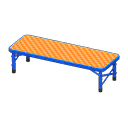 Outdoor Bench Blue / Orange