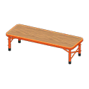 Outdoor Bench Red / Dark wood