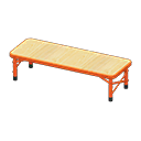 Outdoor Bench Red / Light wood