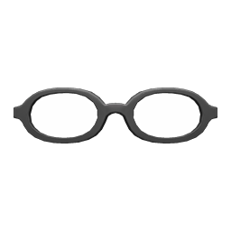 Animal Crossing Oval Glasses|Black Image