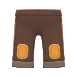 Animal Crossing Patched-knee Pants|Brown Image