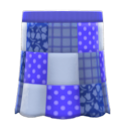 Animal Crossing Patchwork Skirt|Blue Image