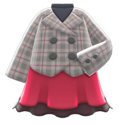 Peacoat-and-skirt Combo Red