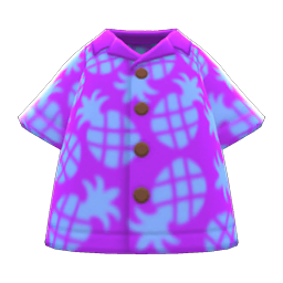 Pineapple Aloha Shirt Purple