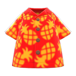 Pineapple Aloha Shirt Red