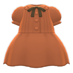 Animal Crossing Pintuck-pleated Dress|Brown Image