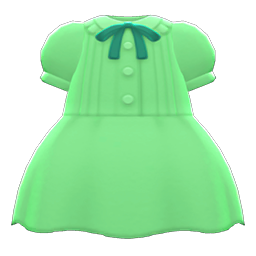 Pintuck-pleated Dress Green