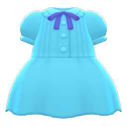 Pintuck-pleated Dress Light blue