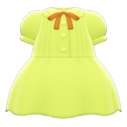 Pintuck-pleated Dress Lime