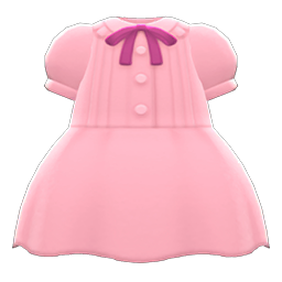 Pintuck-pleated Dress Pink