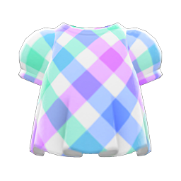 Animal Crossing Plaid Puffed-sleeve Shirt|Dreamy plaid Image