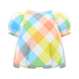 Plaid Puffed-sleeve Shirt Energetic plaid