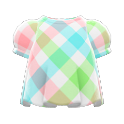 Plaid Puffed-sleeve Shirt Fancy plaid