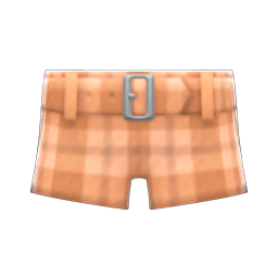Animal Crossing Plaid Shorts|Brown Image