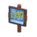 Animal Crossing Plain Wooden Shop Sign|Dark wood / Ad Image