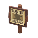 Plain Wooden Shop Sign Dark wood / Wanted