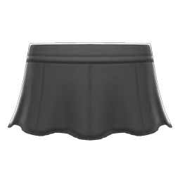 Animal Crossing Pleather Flare Skirt|Black Image