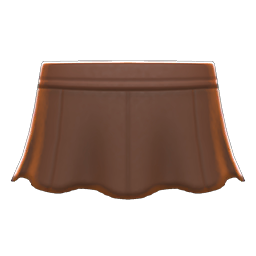 Pleather Flare Skirt Brown