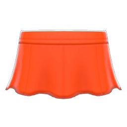 Pleather Flare Skirt Orange