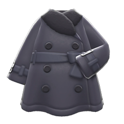 Animal Crossing Pleather Trench Coat|Black Image