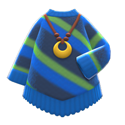 Animal Crossing Poncho-style Sweater|Blue Image