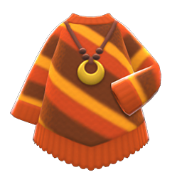 Poncho-style Sweater Orange