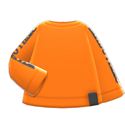 Printed-sleeve Sweater Orange