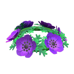 Purple Windflower Crown
