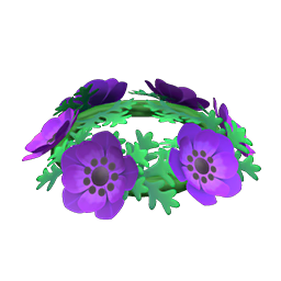 Animal Crossing Purple Windflower Crown Image