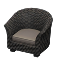 Animal Crossing Rattan Armchair|Black Image