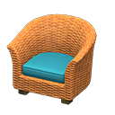 Rattan Armchair Reddish brown