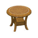 Rattan End Table Brown