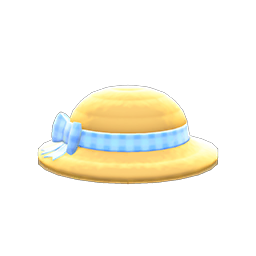 Ribboned Straw Hat Light blue