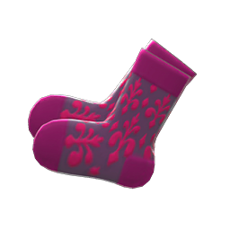 Animal Crossing Sheer Socks|Berry red Image