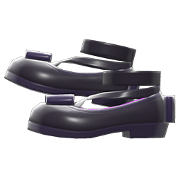 Animal Crossing Shiny Bow Platform Shoes|Black Image