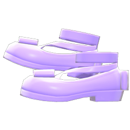 Shiny Bow Platform Shoes Light purple