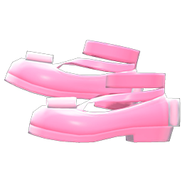 Shiny Bow Platform Shoes Pink