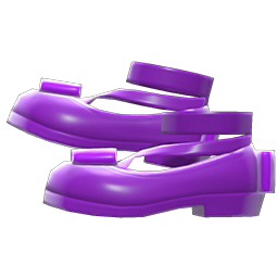 Shiny Bow Platform Shoes Purple