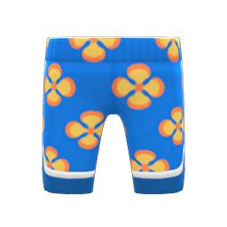 Animal Crossing Silk Floral-print Pants|Blue Image