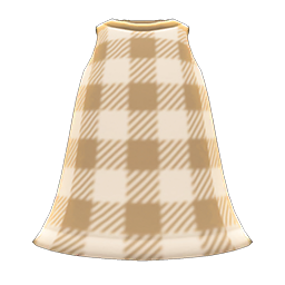 Animal Crossing Simple Checkered Dress|Beige Image