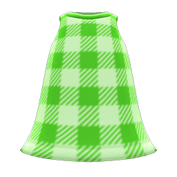 Simple Checkered Dress Green