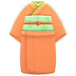 Simple Visiting Kimono Orange