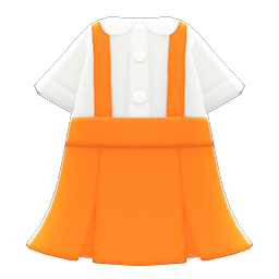 Skirt With Suspenders Orange