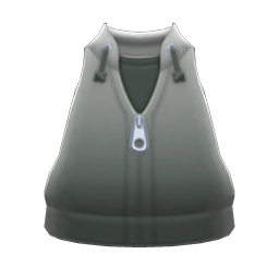 Animal Crossing Sleeveless Parka|Black Image